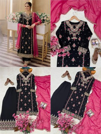 Kurti Palazzo Set with Embroidered Dupatta