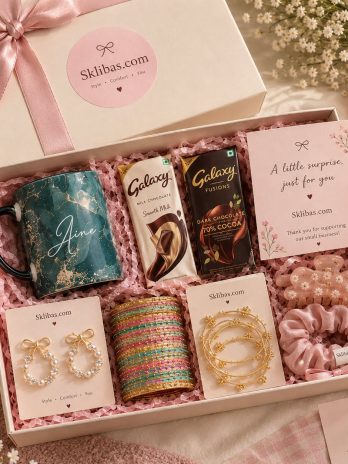 Premium Gift Hamper for Her with Mug, Chocolates & Jewellery Accessories