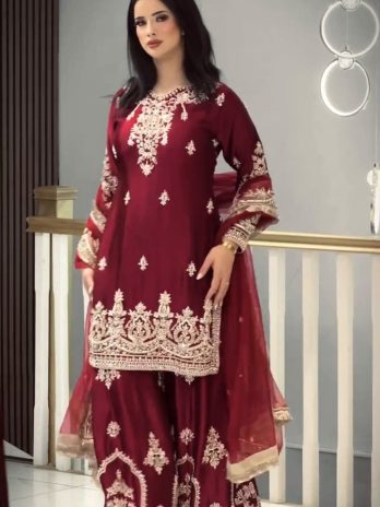 Maroon Palazzo Suit Set